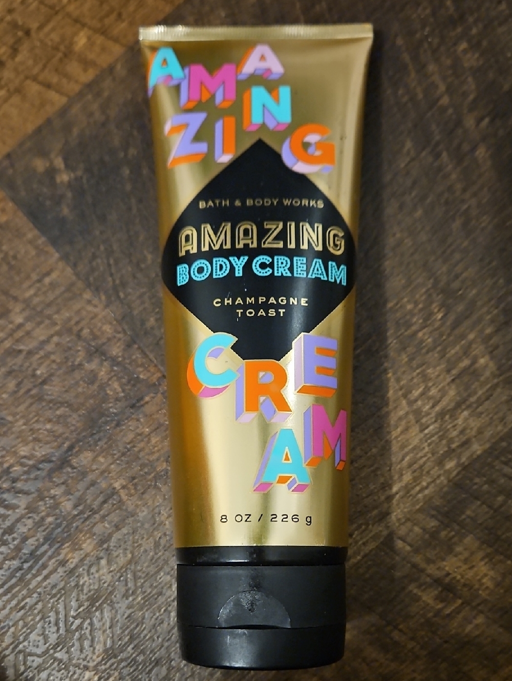 Bath & Body Works Amazing Body Cream - Gold with Multicolor Lettering